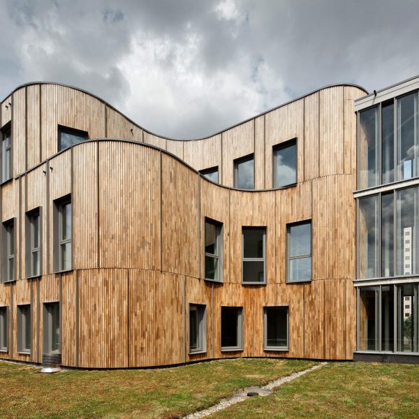 © R2D2Architecture – Vlogaert – Vue arrière Vue arrière bâtiment passif