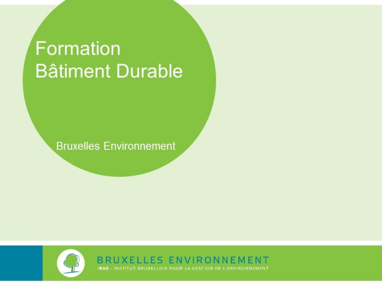 Formations bâtiment durable – BXL