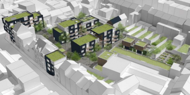 Projet Lochten - Lauréat de la catégorie "Développement et unités unifamiliales – reconversion d’un site industriel en quartier durable " du concours d’architecture pour le salon flamand BIS