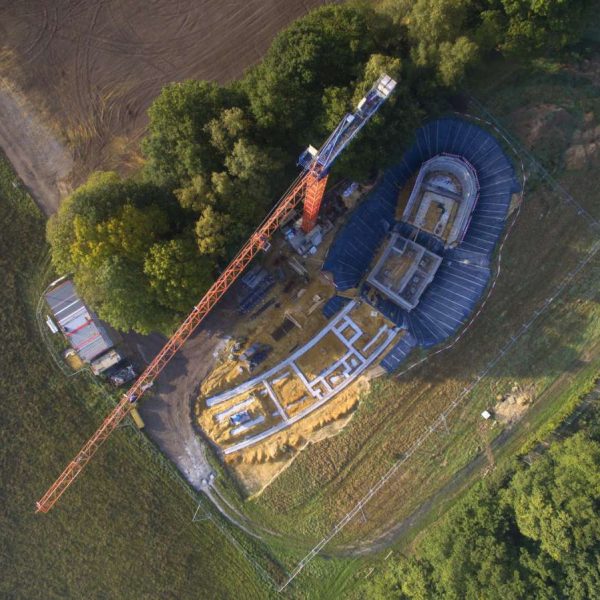 Site awwa – Vue du haut Techniques spéciales du Chai de Bousval réalisées par MATRIciel