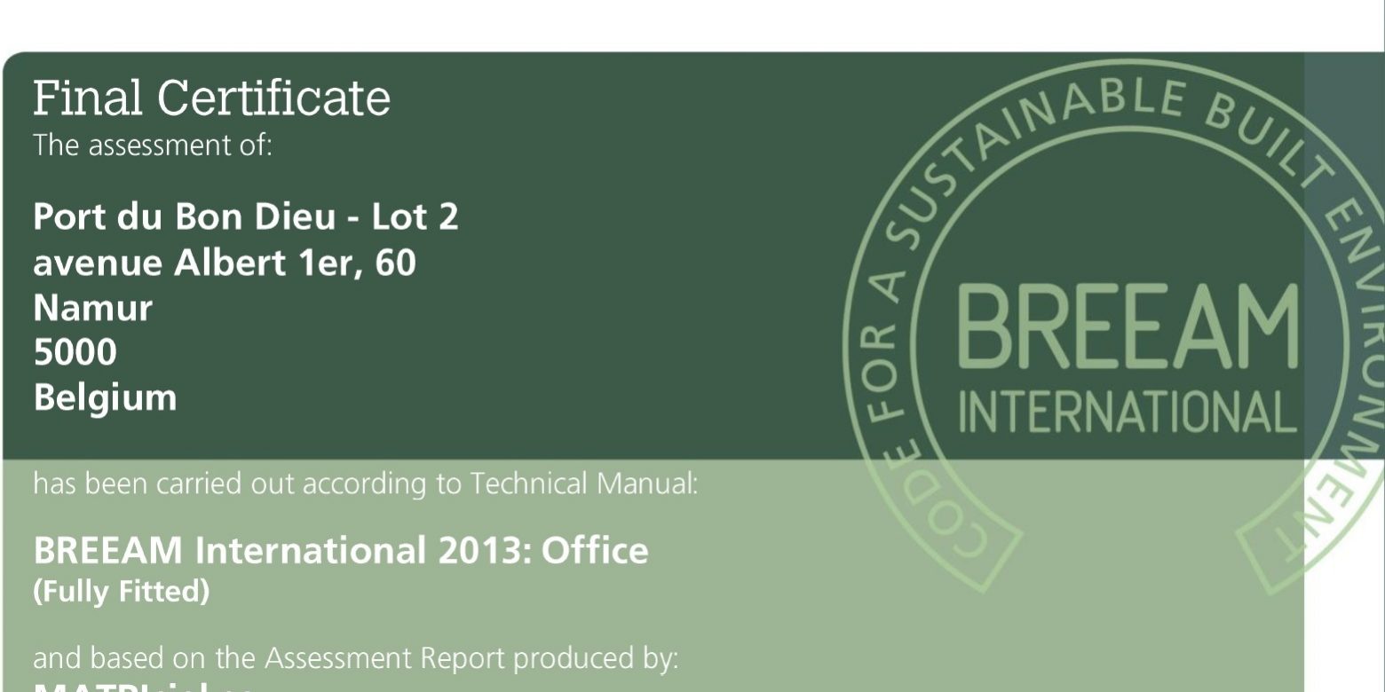 Certification BREEAM Very Good