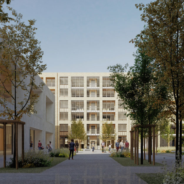©LAN – Vue de la place et de l’îlot central Rempart des Moines Avant-projet - AM Team 5+