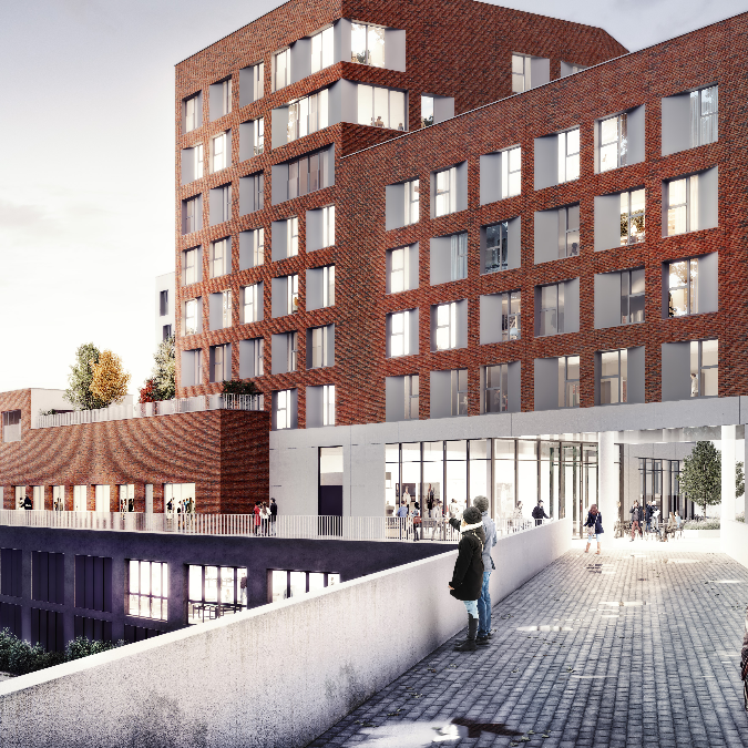 Conversion d'un atelier automobile en un projet mixte comprenant une résidence étudiante de 198 kots à finalité sociale, un Horeca, deux commerces et une conciergerie